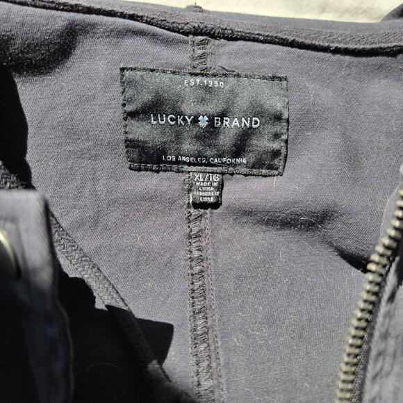 Lucky Brand Women's Charcoal Black Full Zip Hooded Anorak Style Jacket XL - Picture 8 of 9